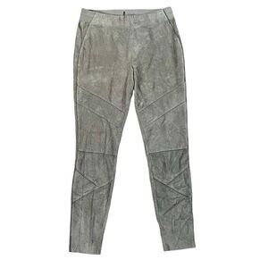 Elie Tahari Gray Skinny Suede Pants Medium